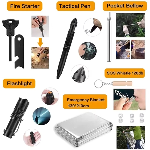 31 in 1 Outdoor Emergency Survival Gear Kit Camping Tactical Tools - Image 4