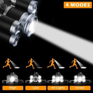 18650 Rechargeable Waterproof Headlamps Flashlight T6 Head Torch Light