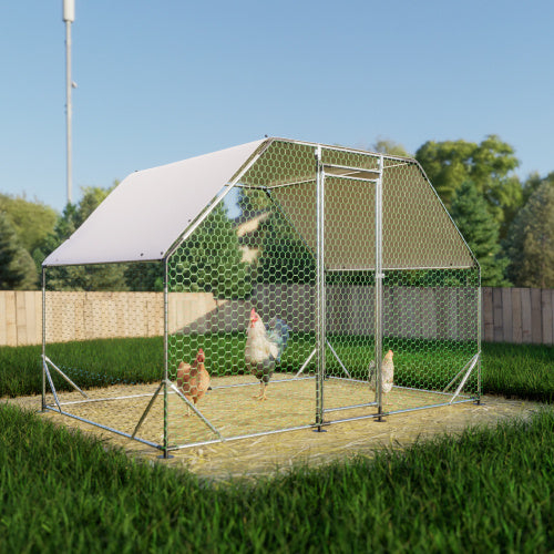 9.94 Ft. X 6.46 Ft. X 6.36 Ft. Metal Large Chicken Coop Walk-in