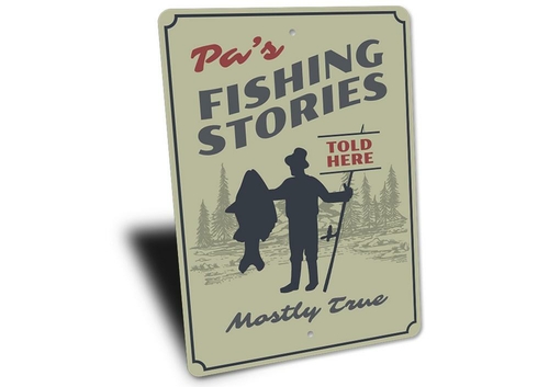 Pa's Fishing Stories Sign - Image 2