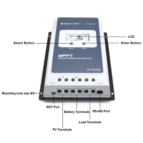 Midas 40 Amp MPPT Solar Charge Controller with MT-50 - Image 4
