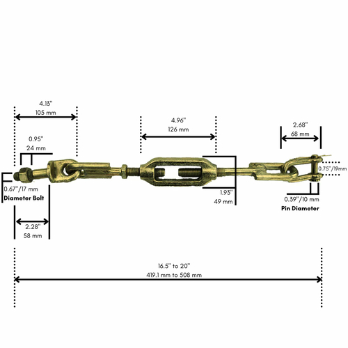 Hitch Chain Stabilizer for Kubota Adjustable 16.5" ‐ 20" - Image 12