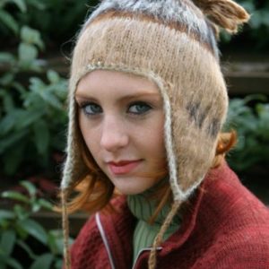 Adult Brushed Knit Alpaca Chullo with Ear Flaps