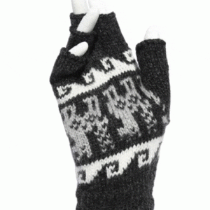 Alpaca Inca Patterned Fingerless Gloves