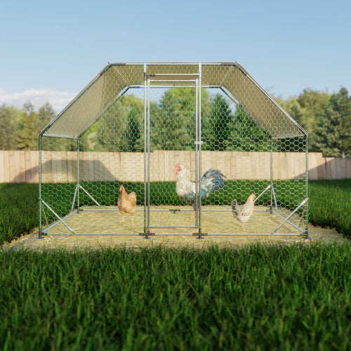 9.94 Ft. X 6.46 Ft. X 6.36 Ft. Metal Large Chicken Coop Walk-in - Image 6