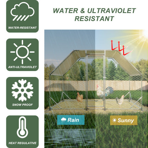 9.94 Ft. X 6.46 Ft. X 6.36 Ft. Metal Large Chicken Coop Walk-in - Image 5