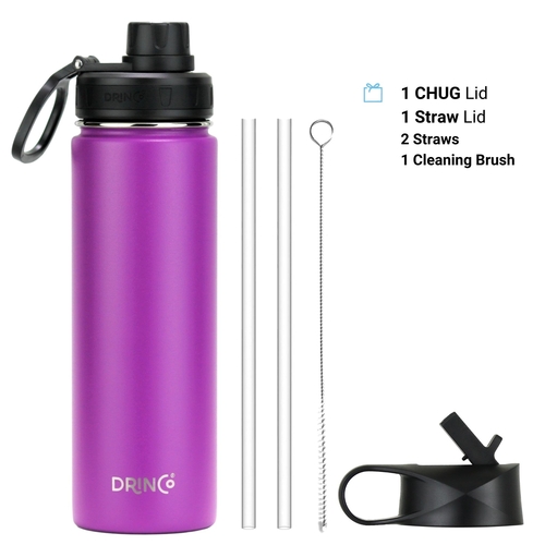 DRINCO® 22oz Stainless Steel Sport Water Bottle - Deep Purple - Image 3