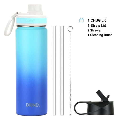 DRINCO® 22oz Stainless Steel Sport Water Bottle - Morning Sky Blue - Image 2