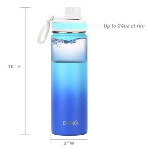 DRINCO® 22oz Stainless Steel Sport Water Bottle - Morning Sky Blue - Image 3