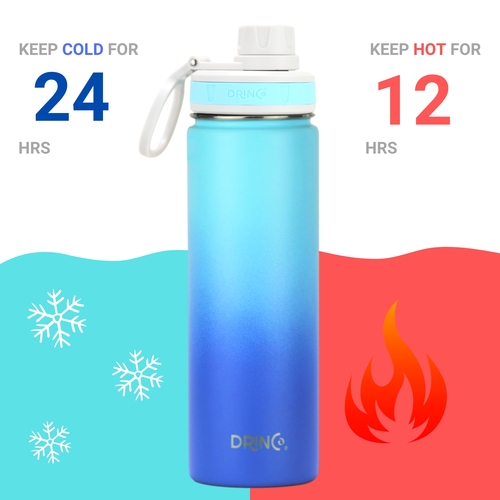 DRINCO® 22oz Stainless Steel Sport Water Bottle - Morning Sky Blue - Image 4