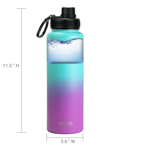 DRINCO® 40oz Stainless Steel Sport Water Bottle - Ombre Fuschia Teal - Image 5