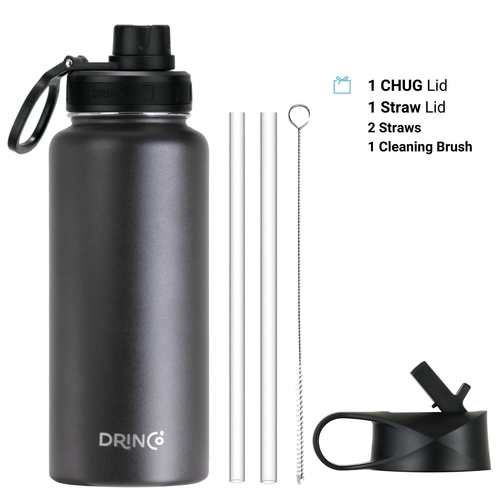 DRINCO® 32oz Stainless Steel Water Bottle - Black - Image 3