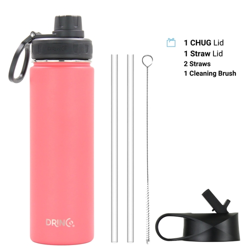 DRINCO® 22oz Stainless Steel Sport Water Bottle - Coral Paradise - Image 3