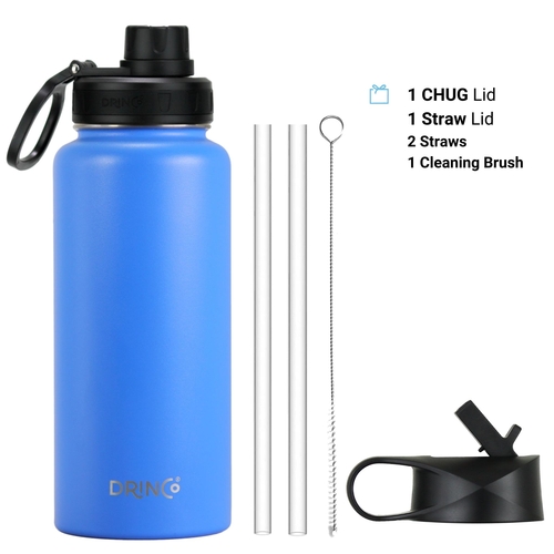 DRINCO® 32oz Stainless Steel Water Bottle - Royal Blue - Image 2
