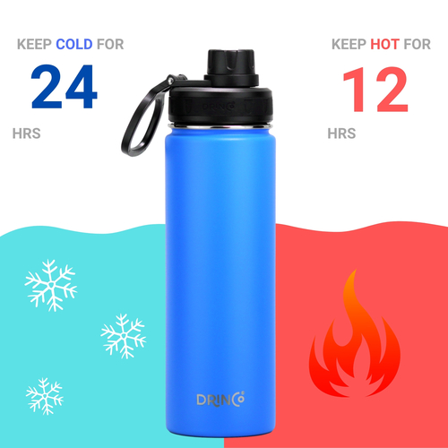 DRINCO® 22oz Stainless Steel Sport Water Bottle - Royal Blue - Image 2
