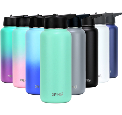 DRINCO® 32oz Stainless Steel Water Bottle (3 lids) - Teal - Image 5