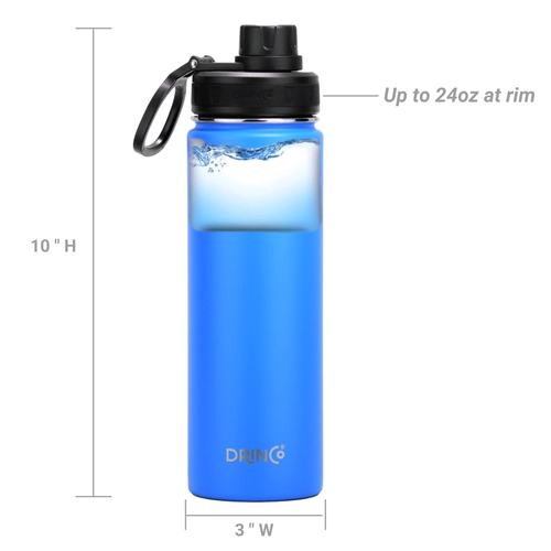 DRINCO® 22oz Stainless Steel Sport Water Bottle - Royal Blue - Image 4
