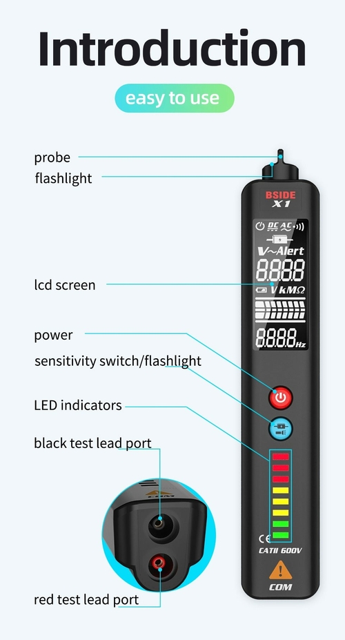 X1/X2 Voltage Detector Tester Smart Multimeter Non-contact Infrared - Image 16