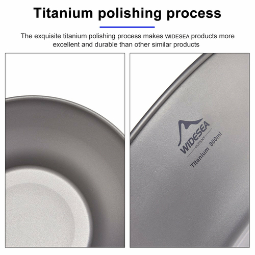 Camping Ultralight Titanium Bowl Plate Pan Tableware Set Multi Size - Image 6