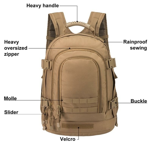50L 1000D Nylon Waterproof Backpack Outdoor Military Rucksacks - Image 2