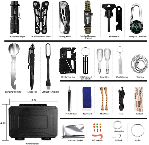 Military Outdoor 60 in 1 Emergency Survival Kit - Image 2