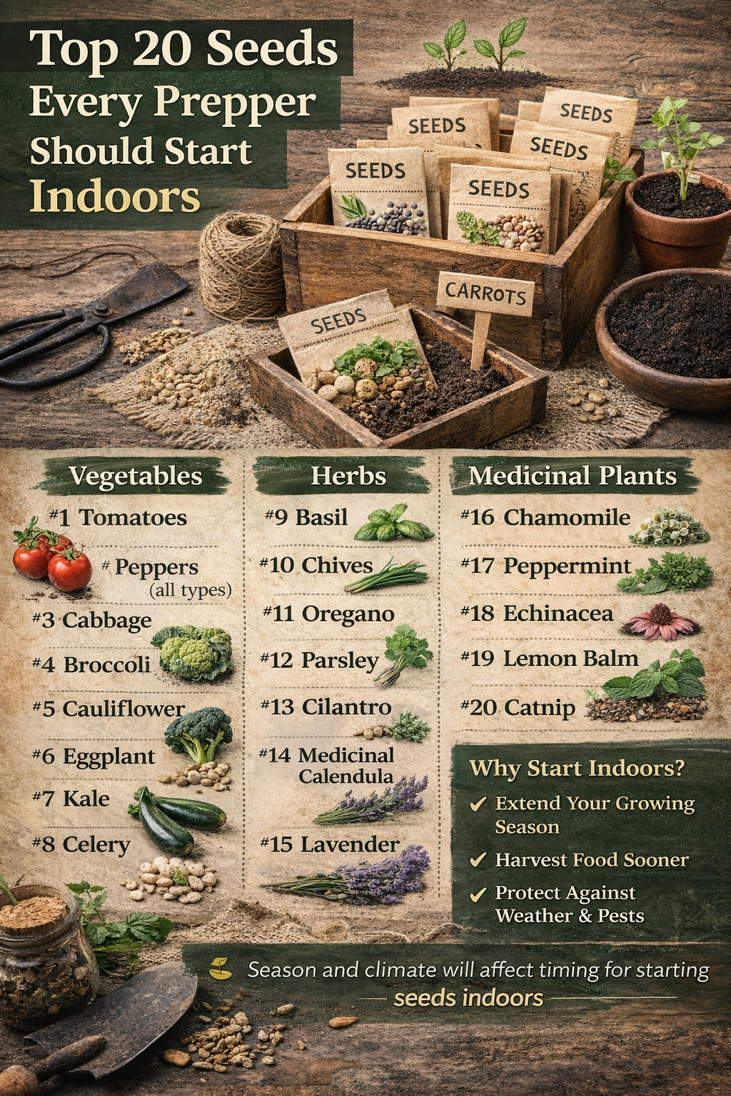 Top 20 Seeds Every Prepper Should Start Indoors