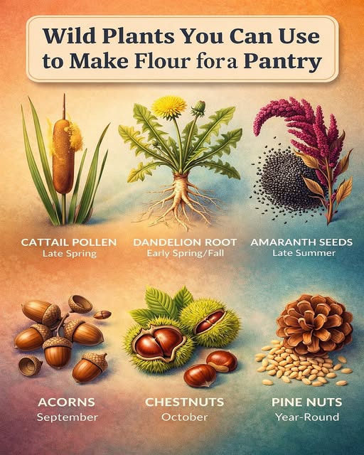 🌿 Wild Plants You Can Use to Make Flour for Your Pantry