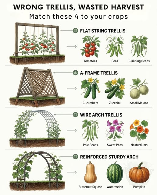 🌿🌱 Wrong Trellis, Wasted Harvest — Match the Right Support to Your Crops