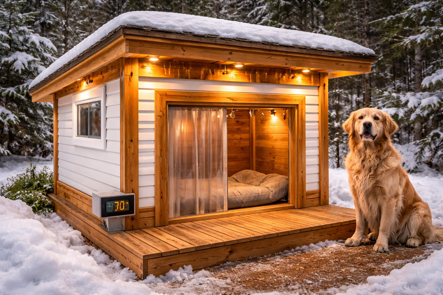 Building a Heated Dog House for Cold Climates (What Actually Matters)