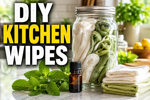 Make Your Own Reusable Peppermint Kitchen Wipes