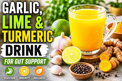 Garlic, Lime, and Turmeric Drink for Gut Support