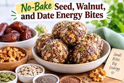 No-Bake Seed, Walnut, and Date Energy Bites