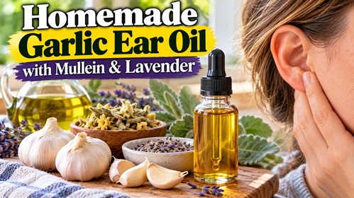 Homemade Garlic Ear Oil with Mullein & Lavender